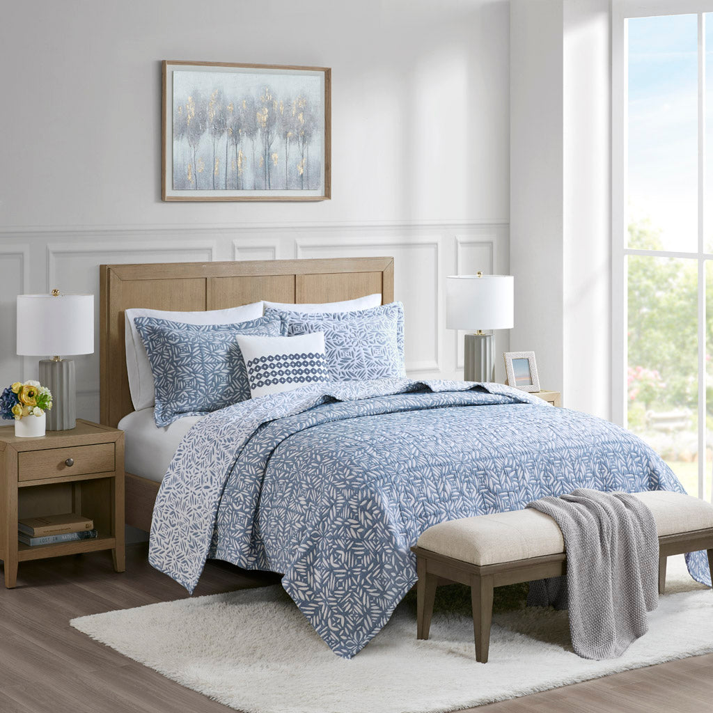Harmony 3 Piece Hand Quilted Cotton Quilt Set