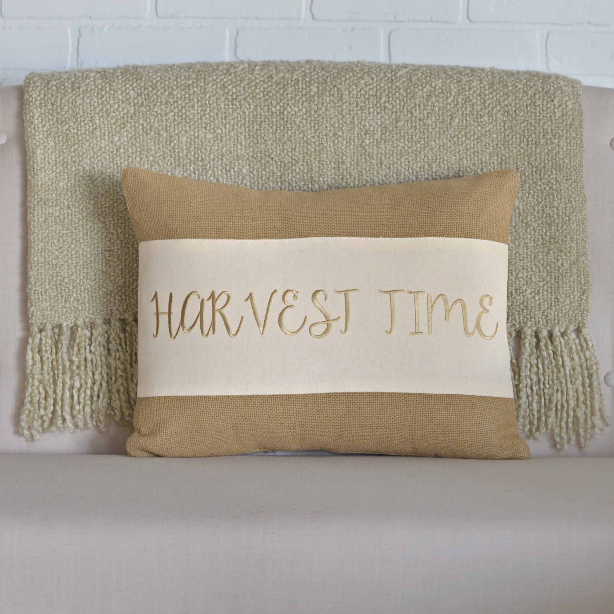 Harvest Time Fall Autumn Decorative Throw Pillow Inch