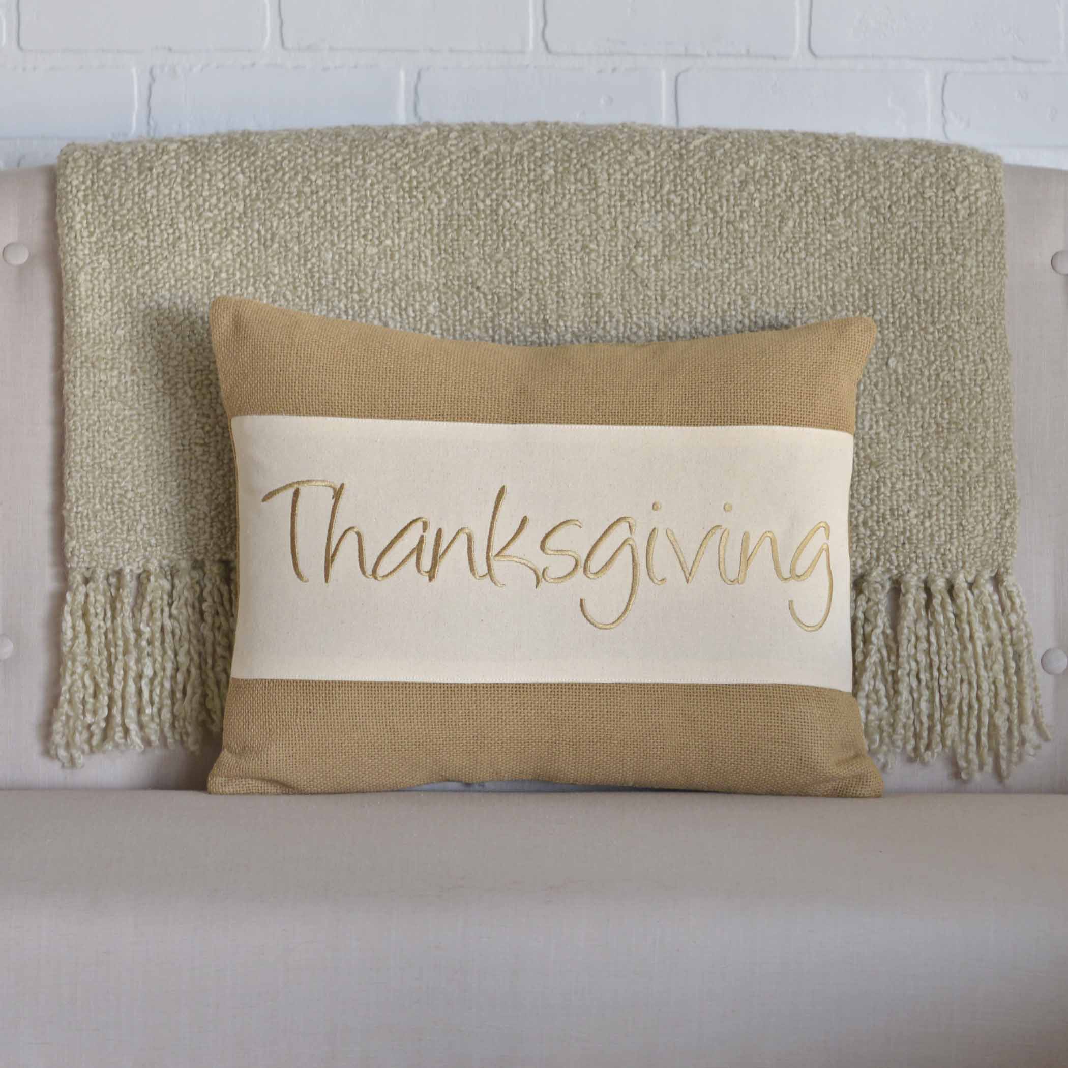 Thanksgiving Autumn Harvest Decorative Lumbar Pillow Fall Seasonal Home Accent
