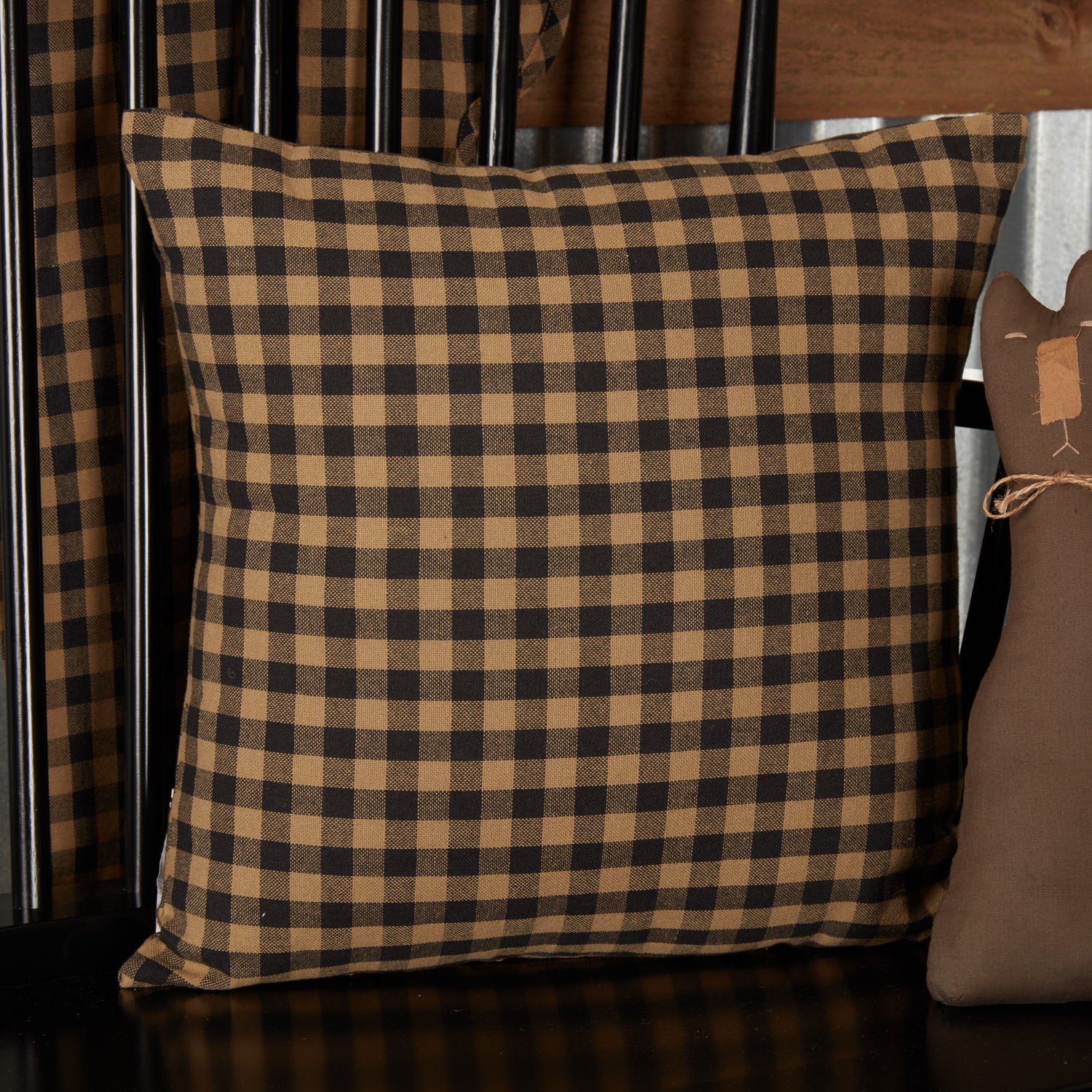 Black Check Pillow Fabric