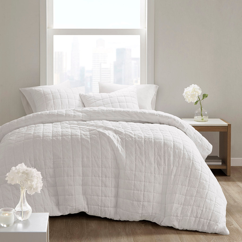 Cocoon Cotton Blend Yarn Dyed 3 Piece Comforter Set
