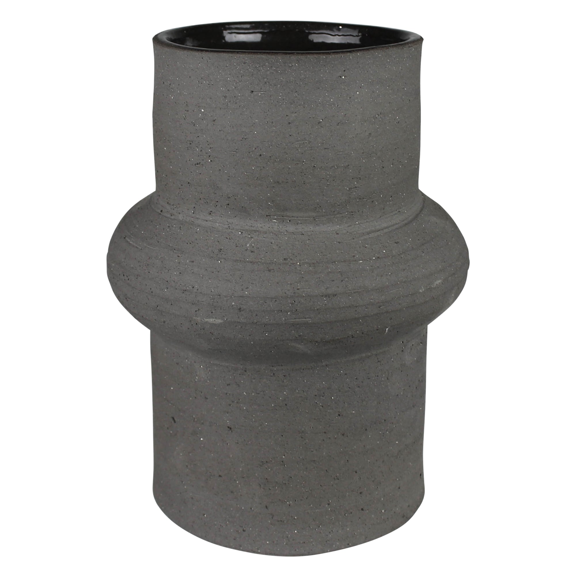 Cruz Vase Cylinder, Ceramic, Black
