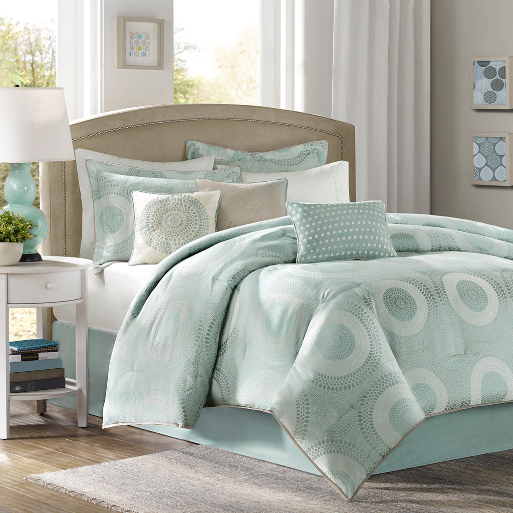 Baxter 7 Piece Cotton Sateen Comforter Set