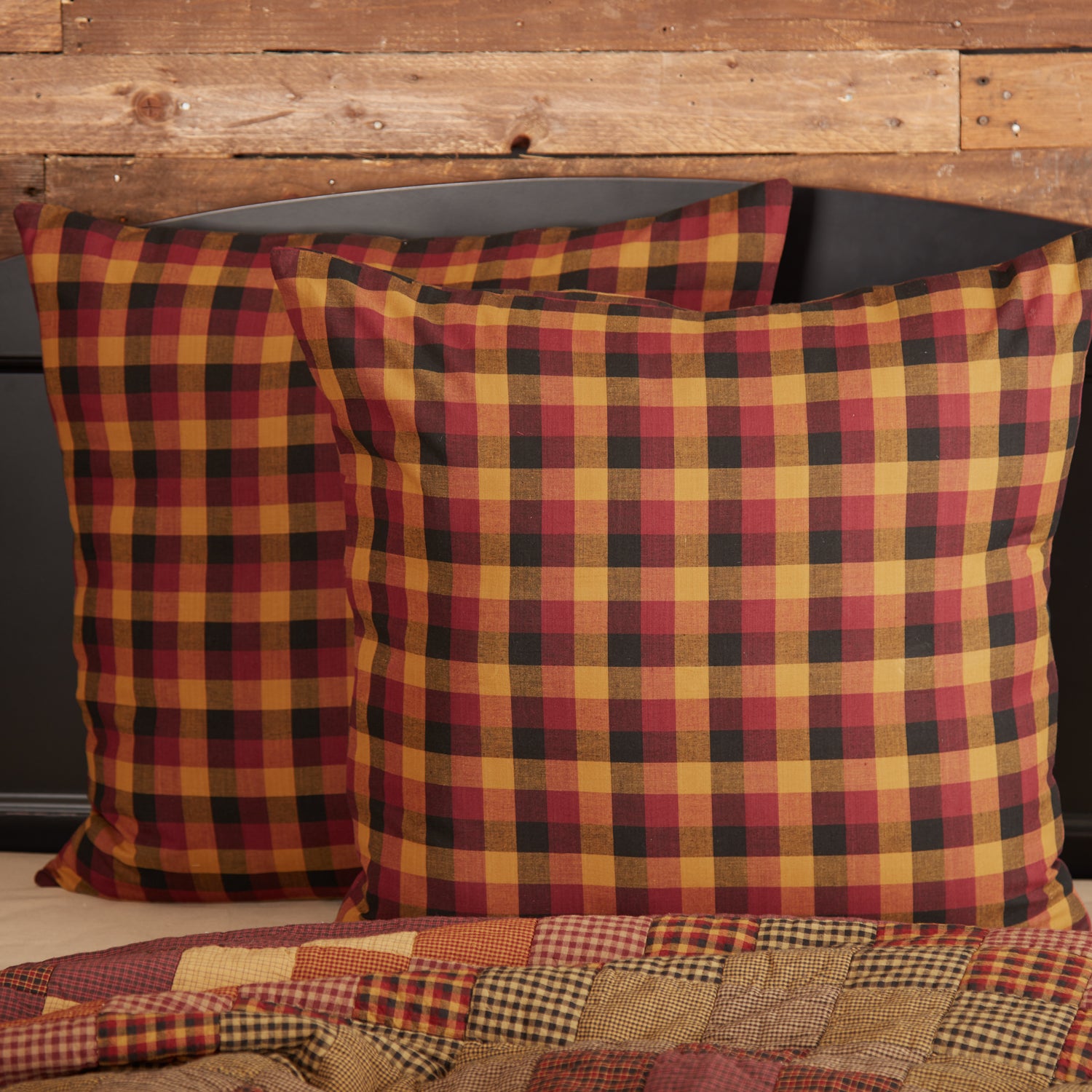 Heritage Farms Primitive Check Fabric Euro Sham