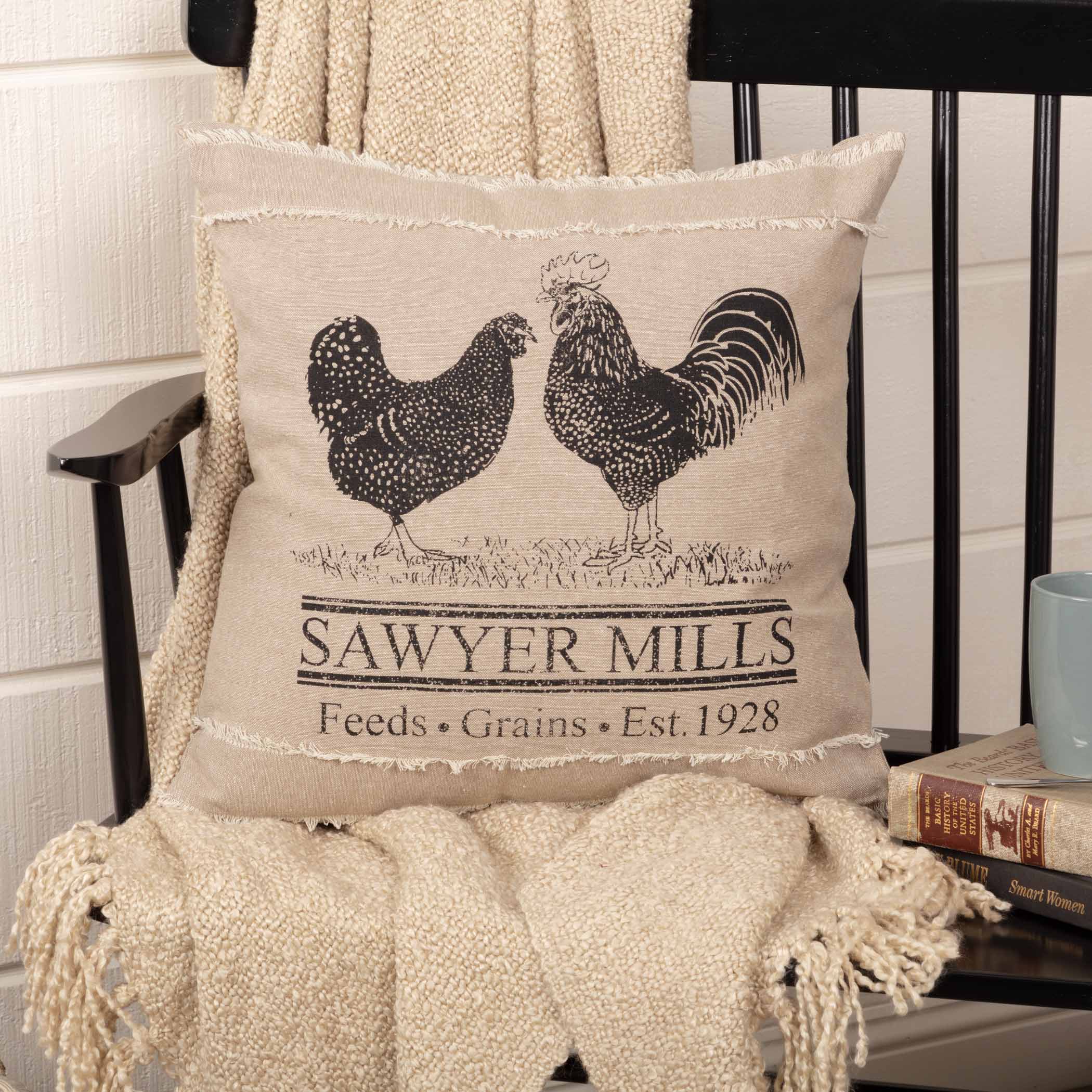 Sawyer Mill Charcoal Poultry Pillow