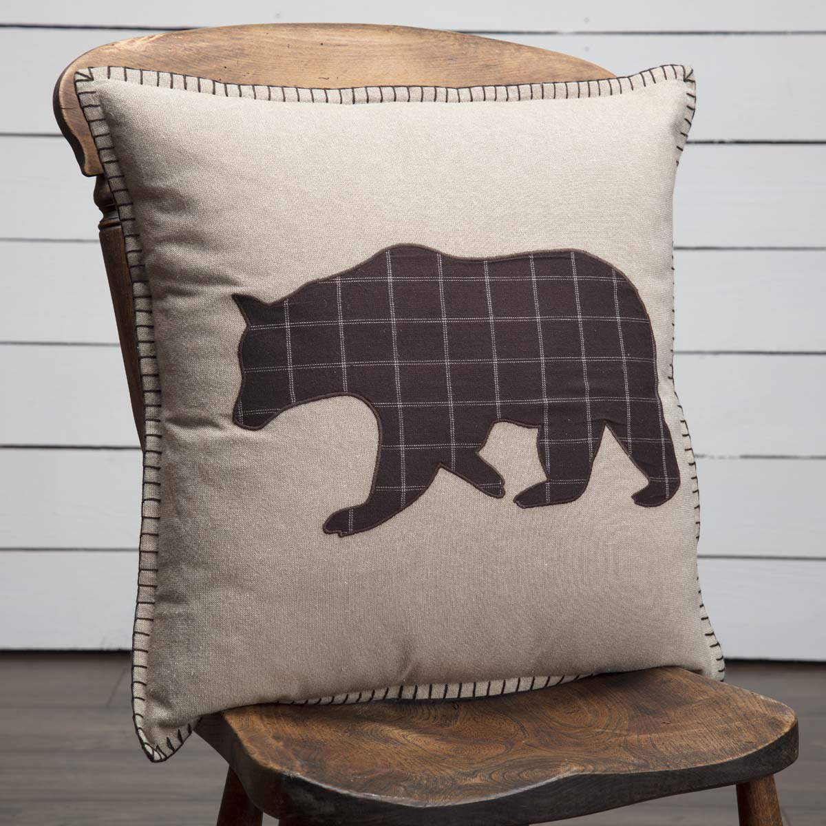 Wyatt Bear Applique Pillow