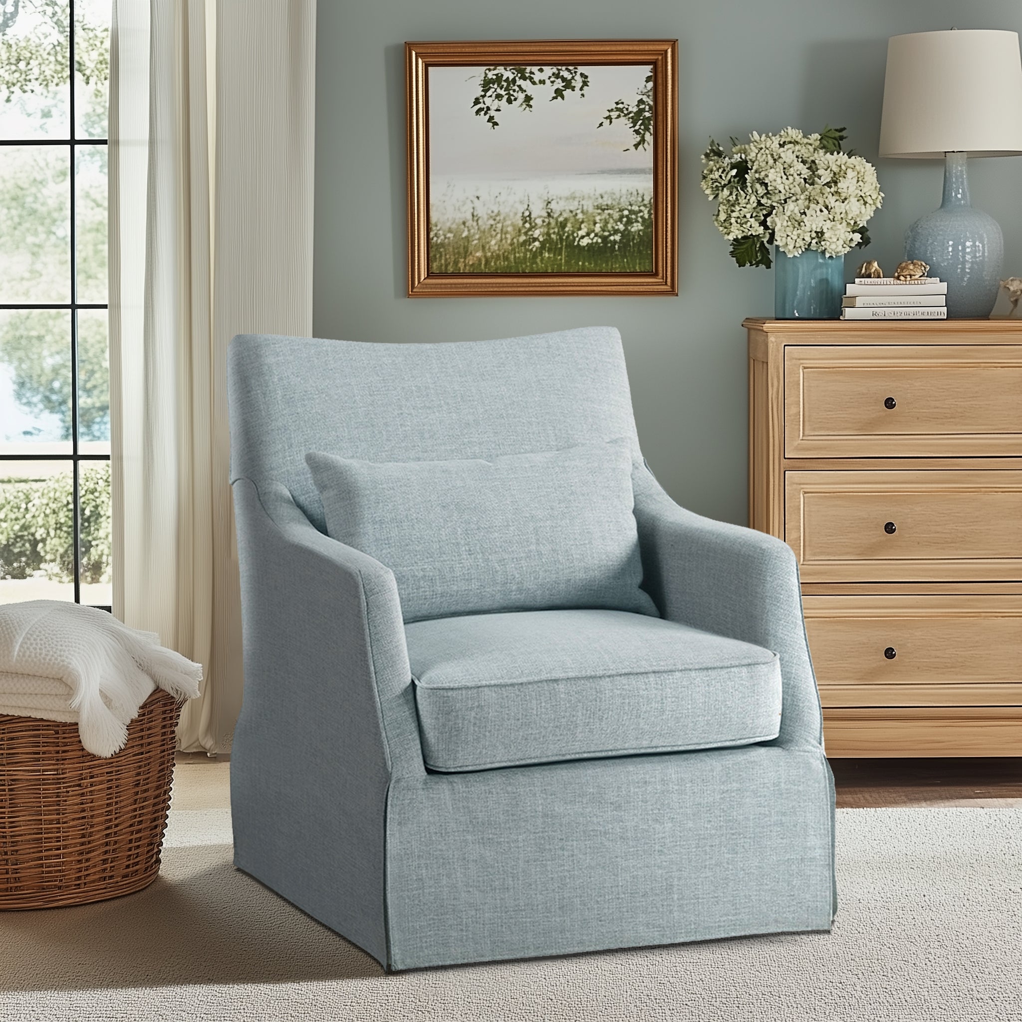 London 360 Degree Upholstered Swivel Chair
