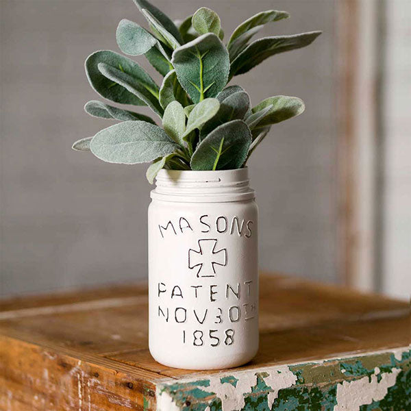 White Pint Mason Jar