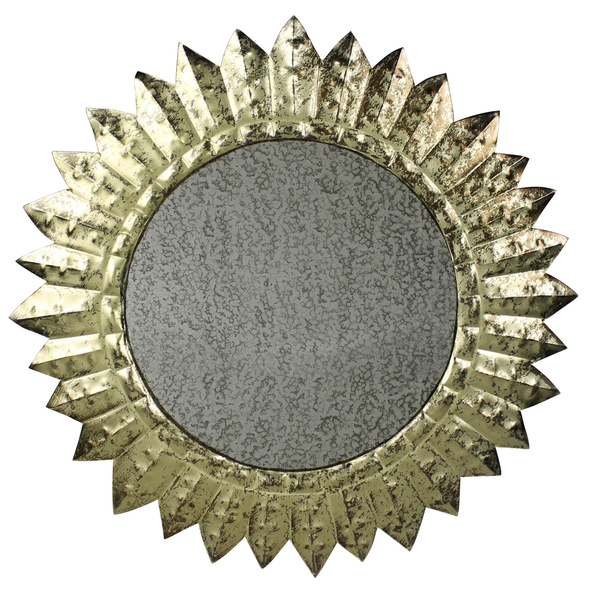 Starburst Antique Mirror, Brass
