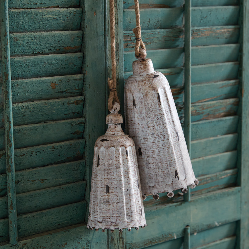 Whitewashed Metal Bells