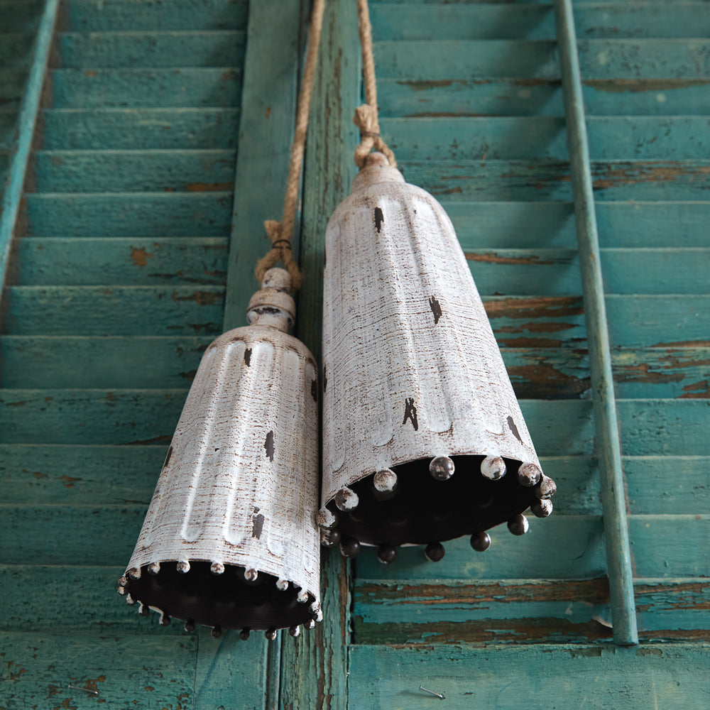 Whitewashed Metal Bells
