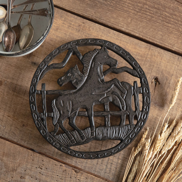 Horse Ranch Cast Iron Trivet
