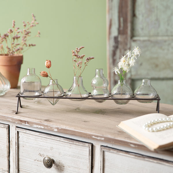 Glass Bud Vase Centerpiece Rack