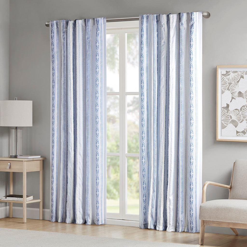 Veronica Rainbow with Metallic Printed Total Blackout Curtain Panel