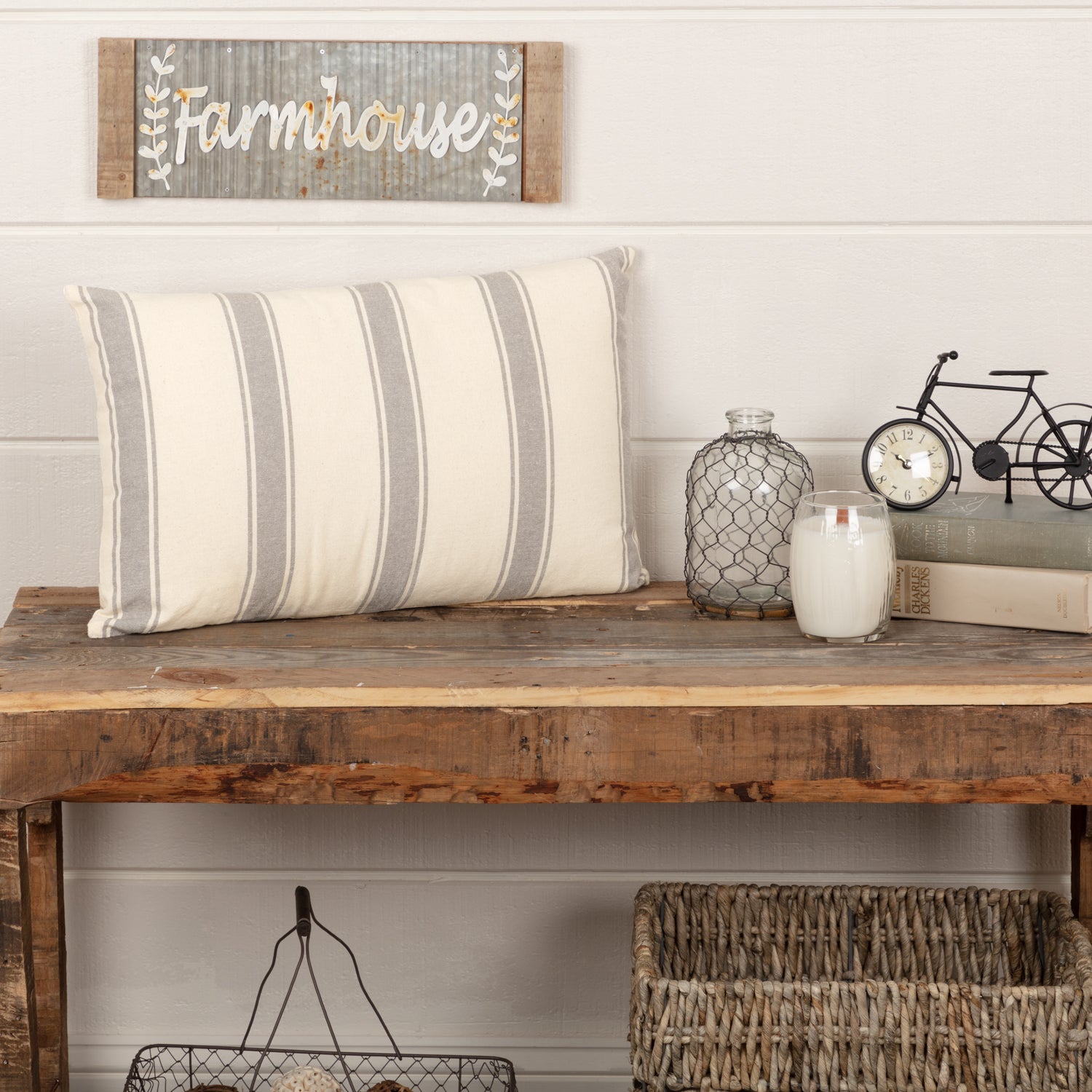 Grace Fabric Wide Stripe Pillow
