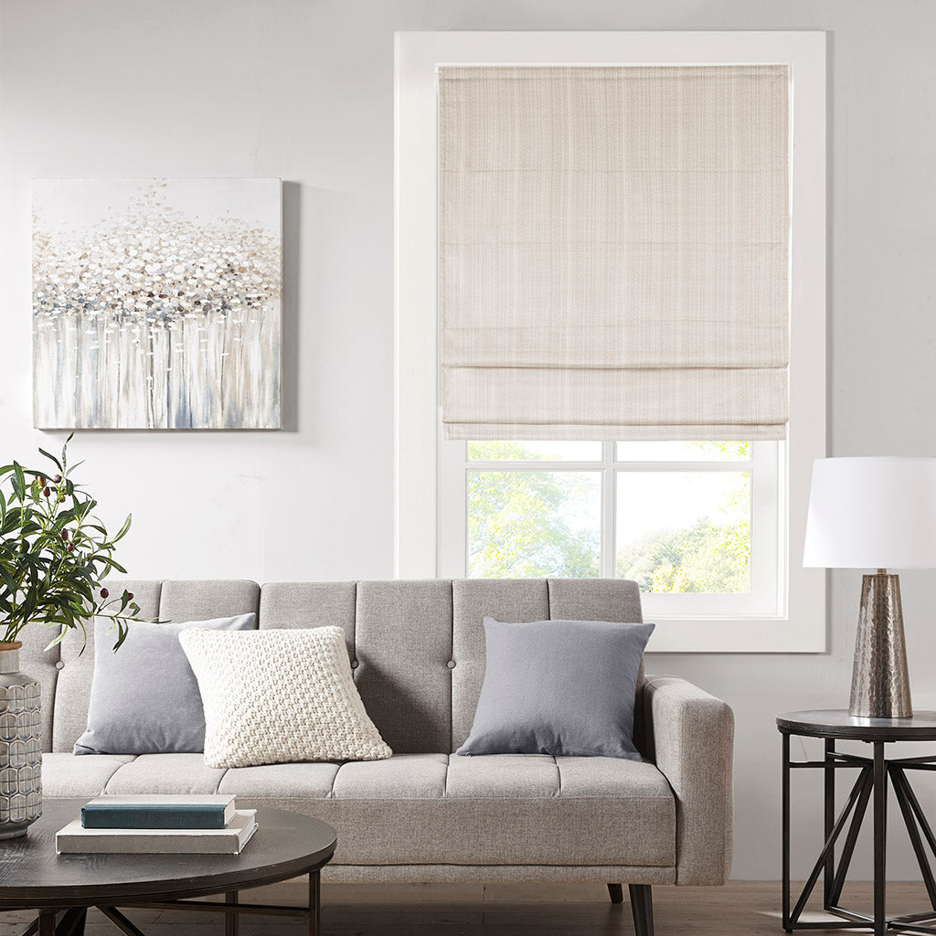 Galen Basketweave Room Darkening Cordless Roman Shade