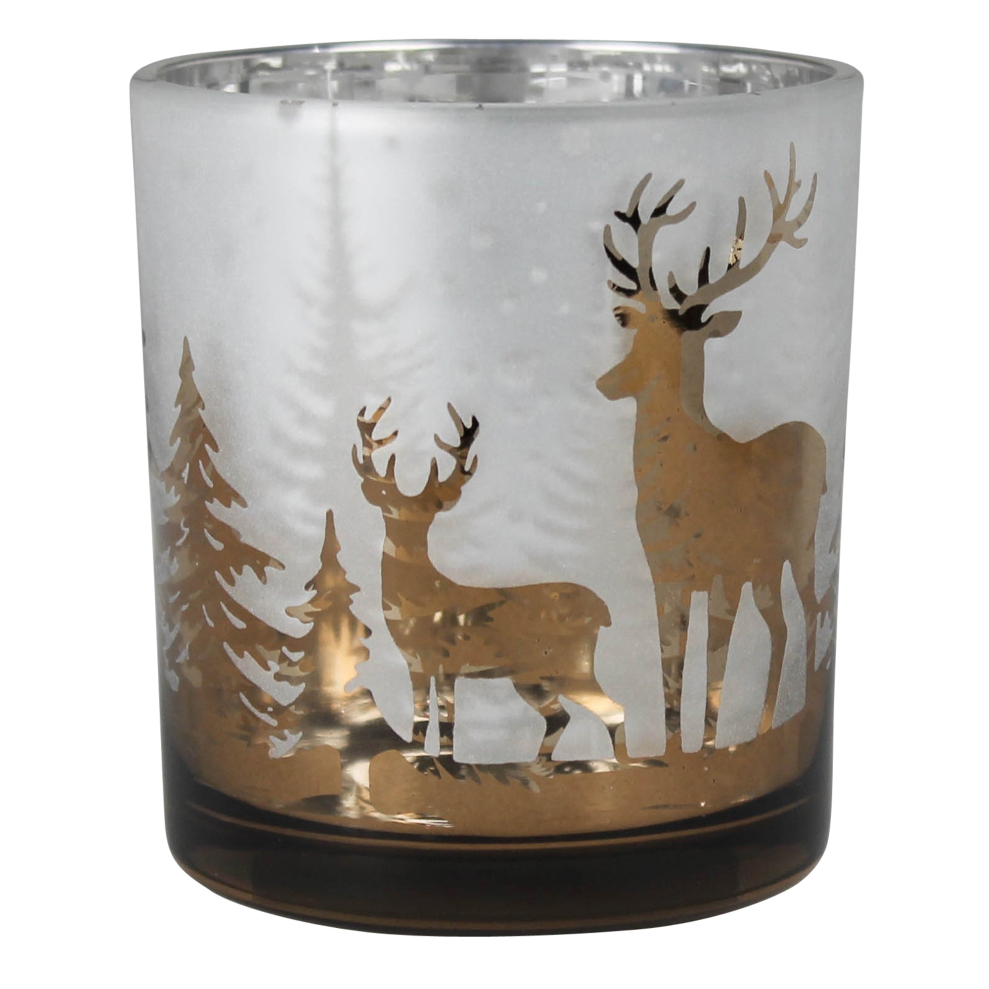Deer in Forest Votive Cup, Glass