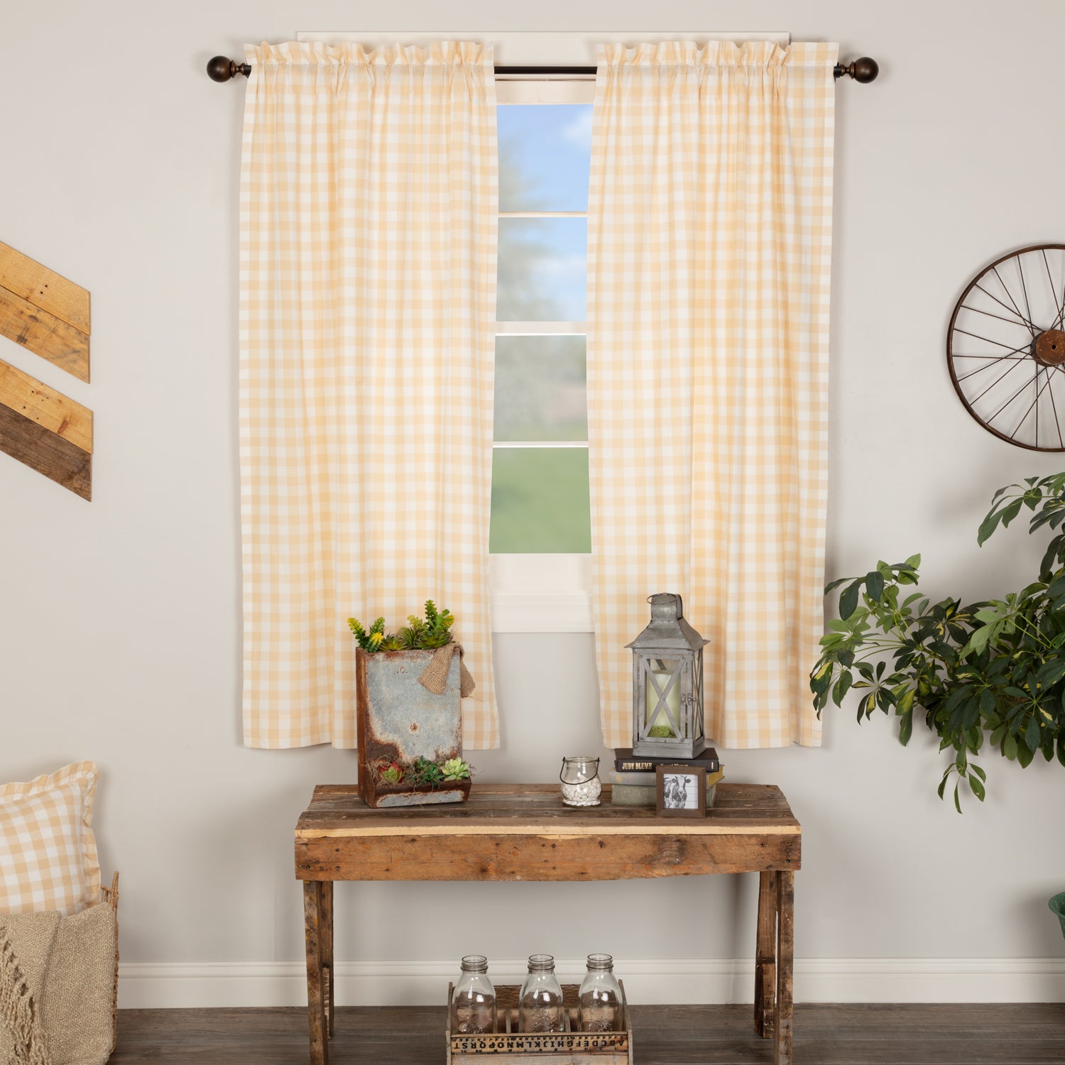 Annie Buffalo Tan Check Short Panel Set of 2