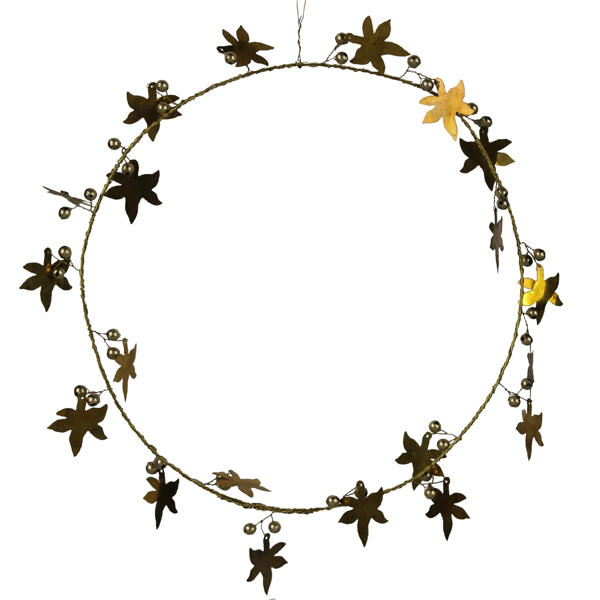 Brass Leaf Wreath, Gold