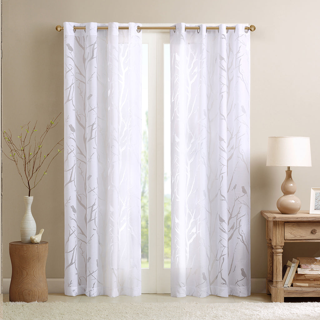 Averil Faux Linen Rod Pocket and Back Tab Fleece Lined Curtain Panel