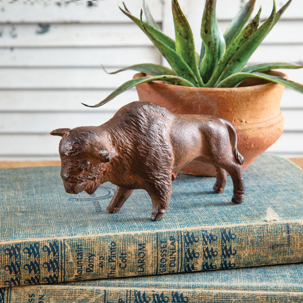 Small Cast Iron Buffalo Figurine