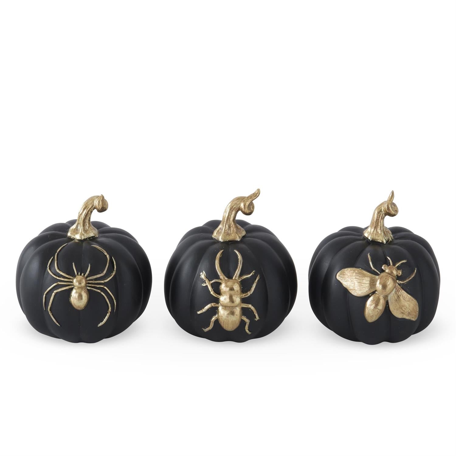 Gilded Insect Pumpkins (S/3)