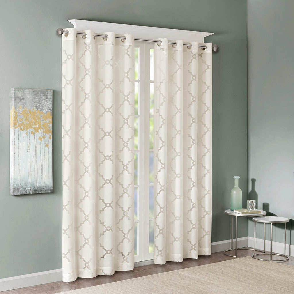 Eden Fretwork Burnout Sheer Curtain Panel
