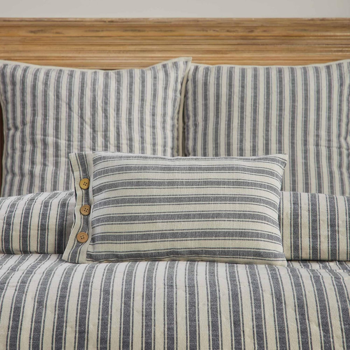 Market Place Gray Fabric Pillow Cover 21Lx12W