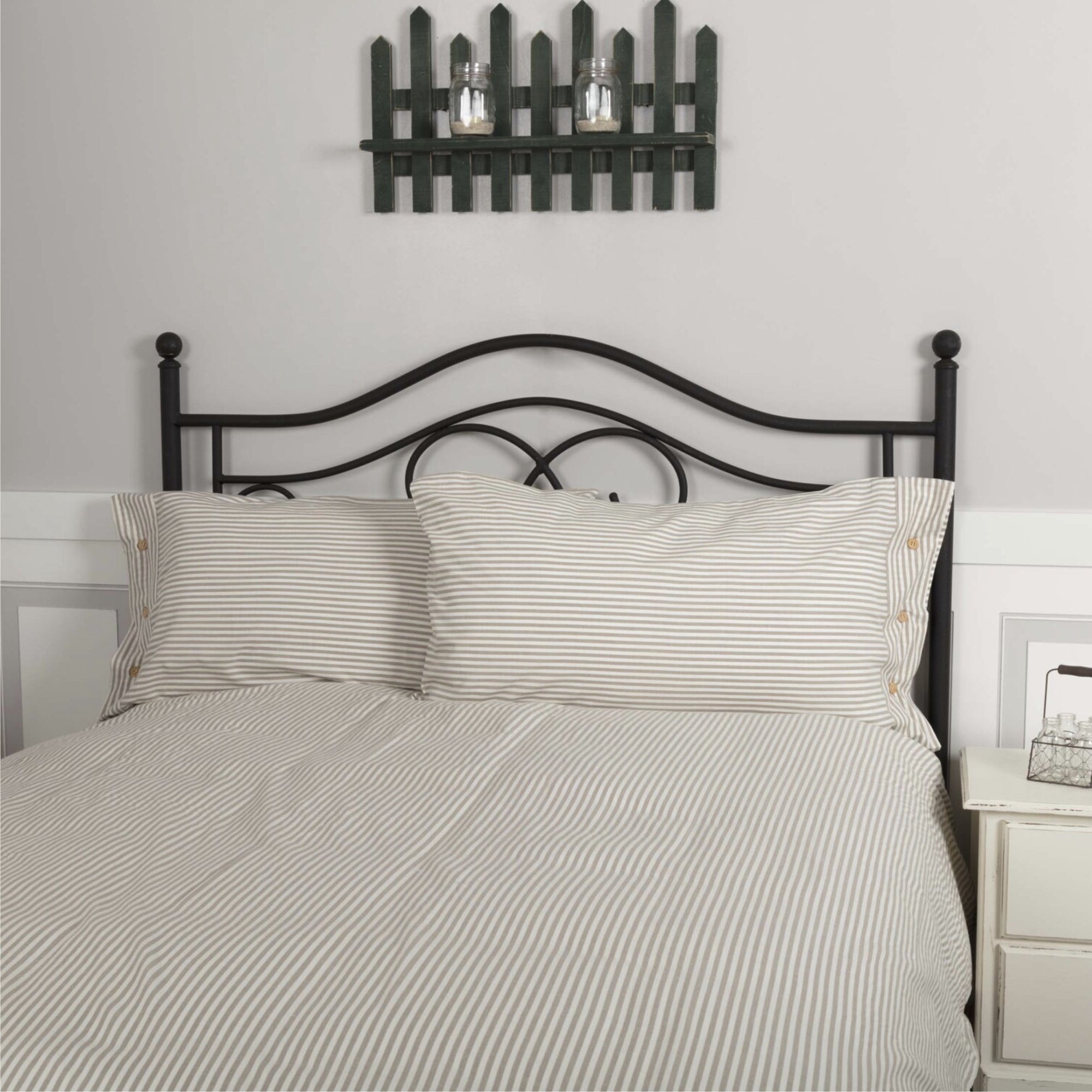 Farmhouse Ticking Taupe King Sham