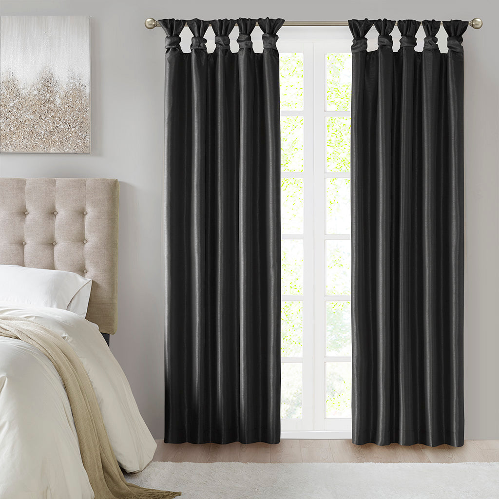 Emilia Twist Tab Total Blackout Window Curtain Panel