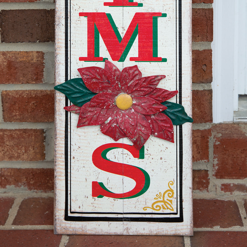 Christmas Porch Leaner w/ Metalwork