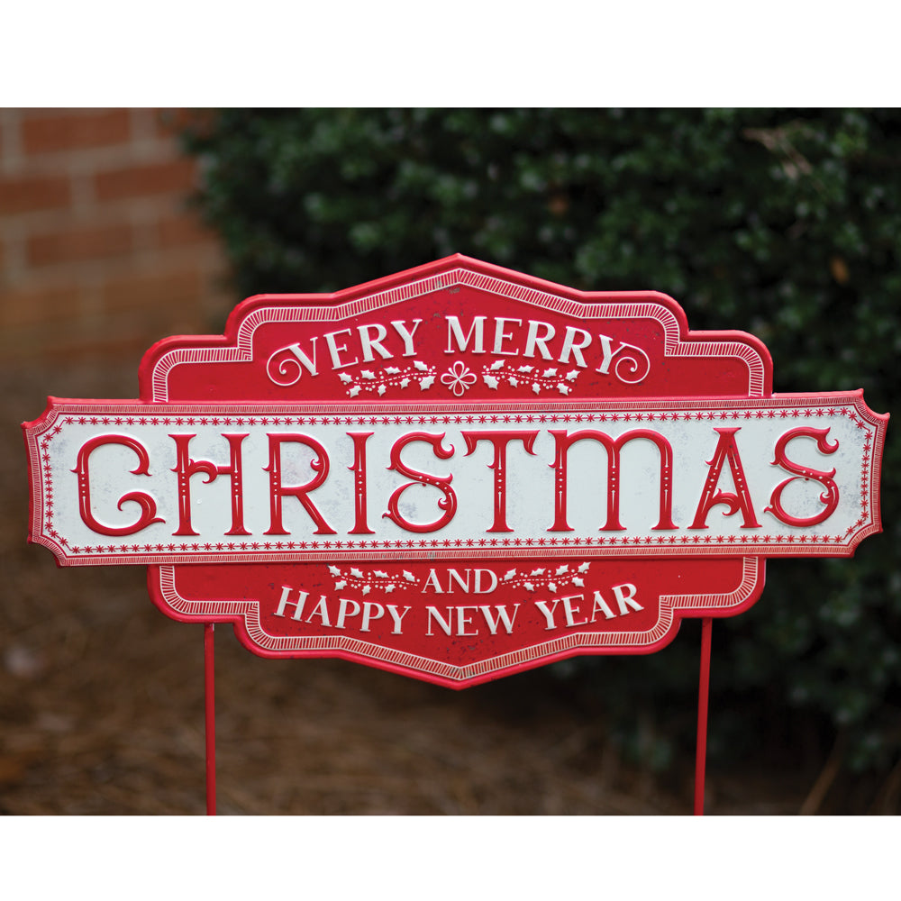 Merry Christmas & New Year Garden Stake