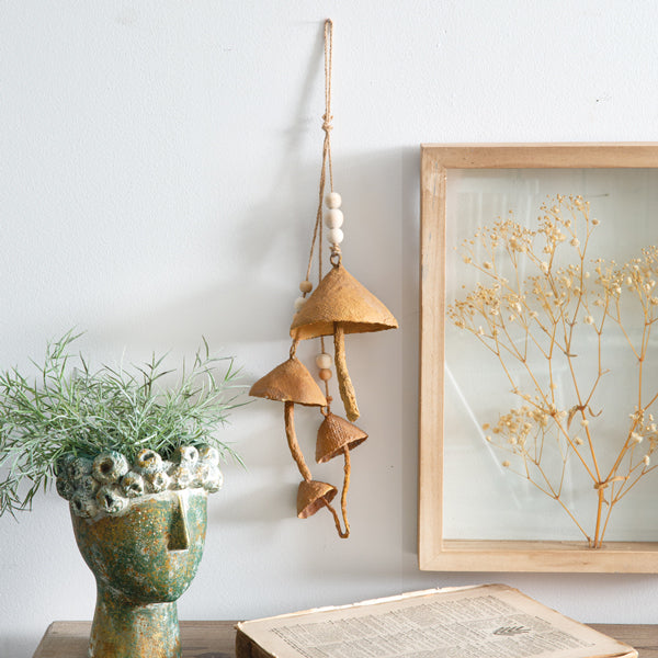 Hanging Paper Mache Mushrooms
