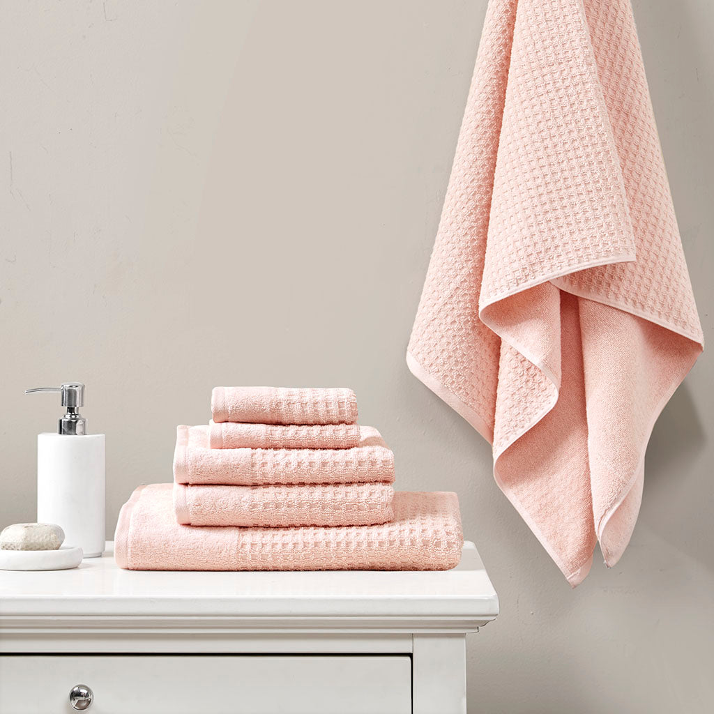 Spa Waffle Super Soft Cotton Quick Dry Bath Towel 6 Piece Set