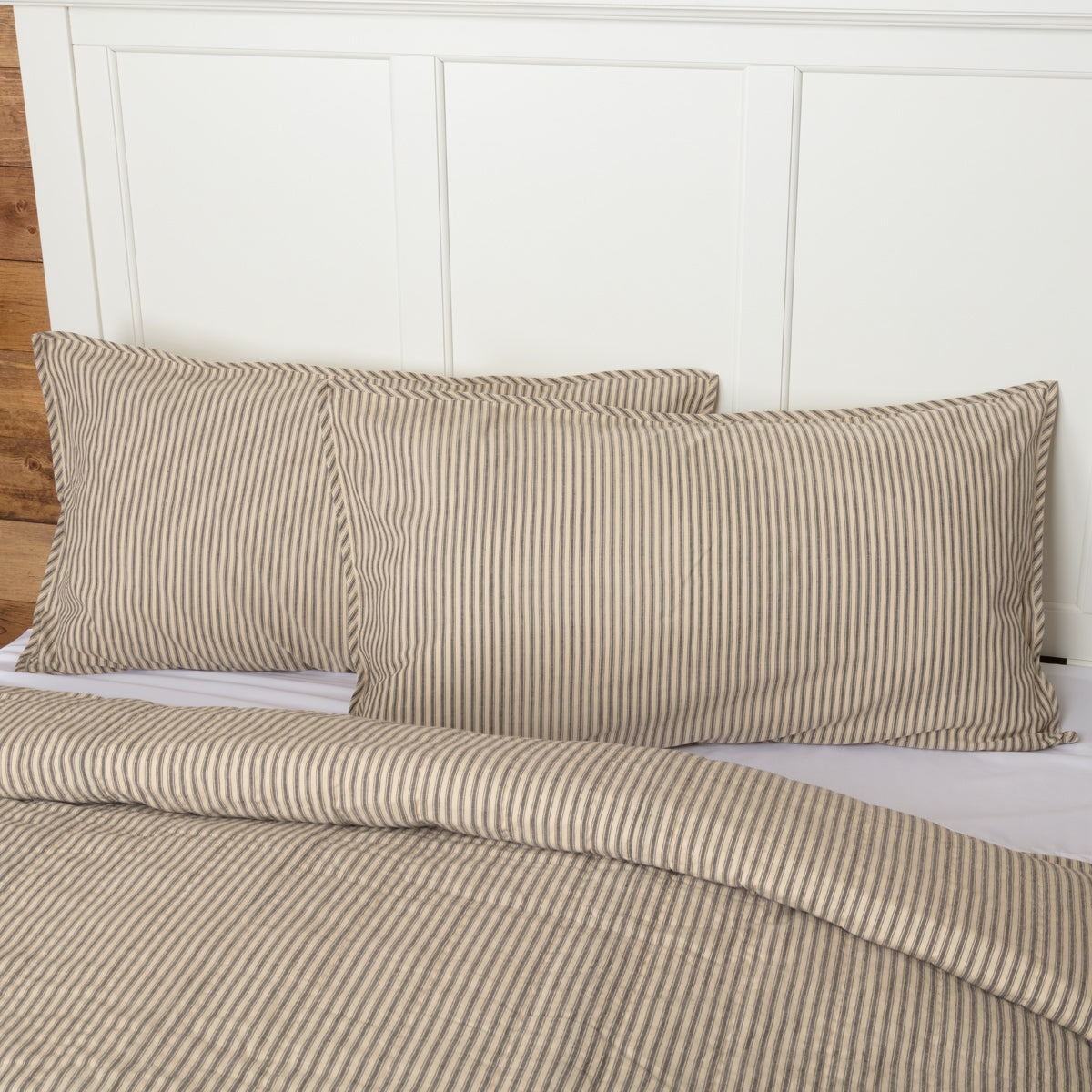 Sawyer Mill Charcoal Ticking Stripe King Sham