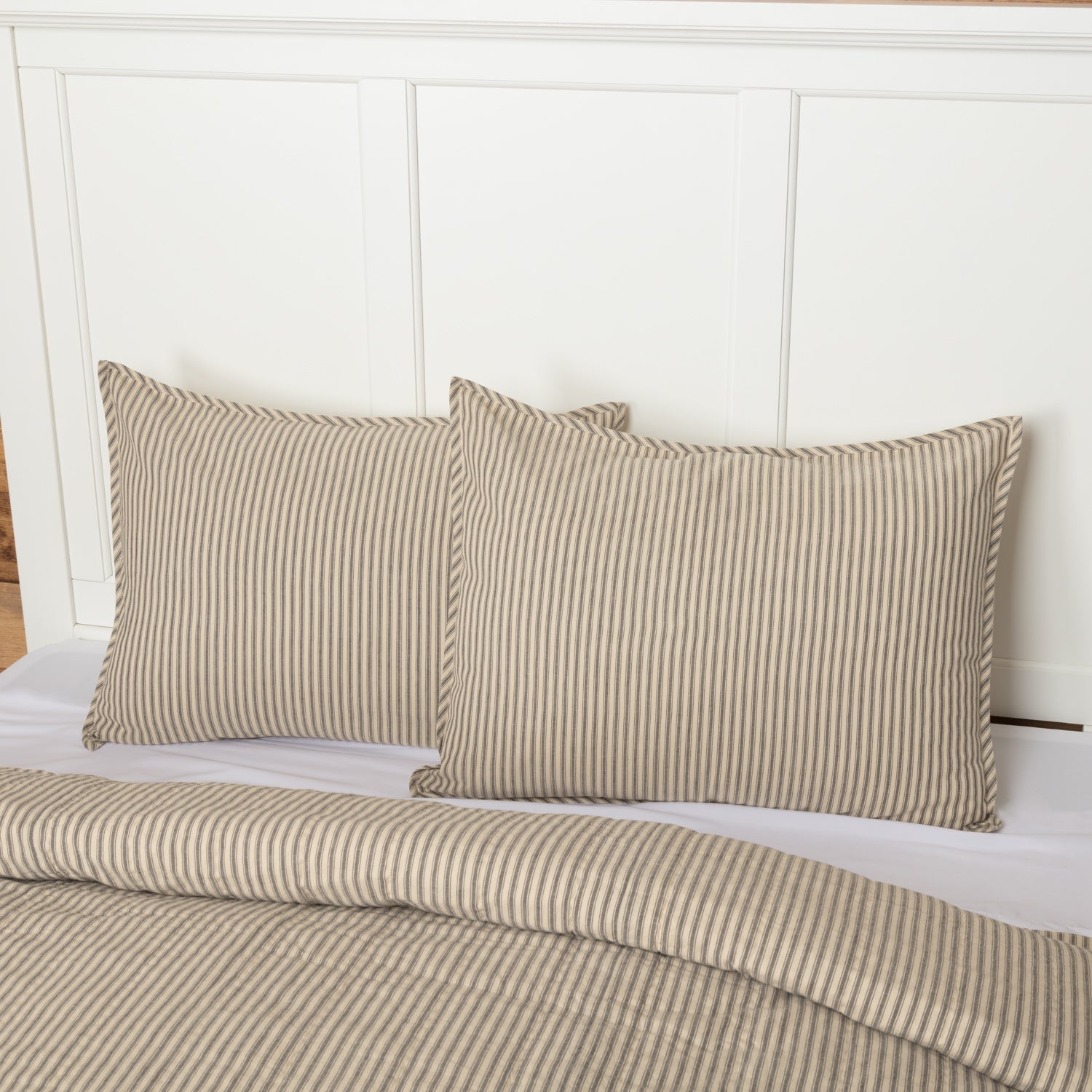 Sawyer Mill Charcoal Ticking Stripe Standard Sham
