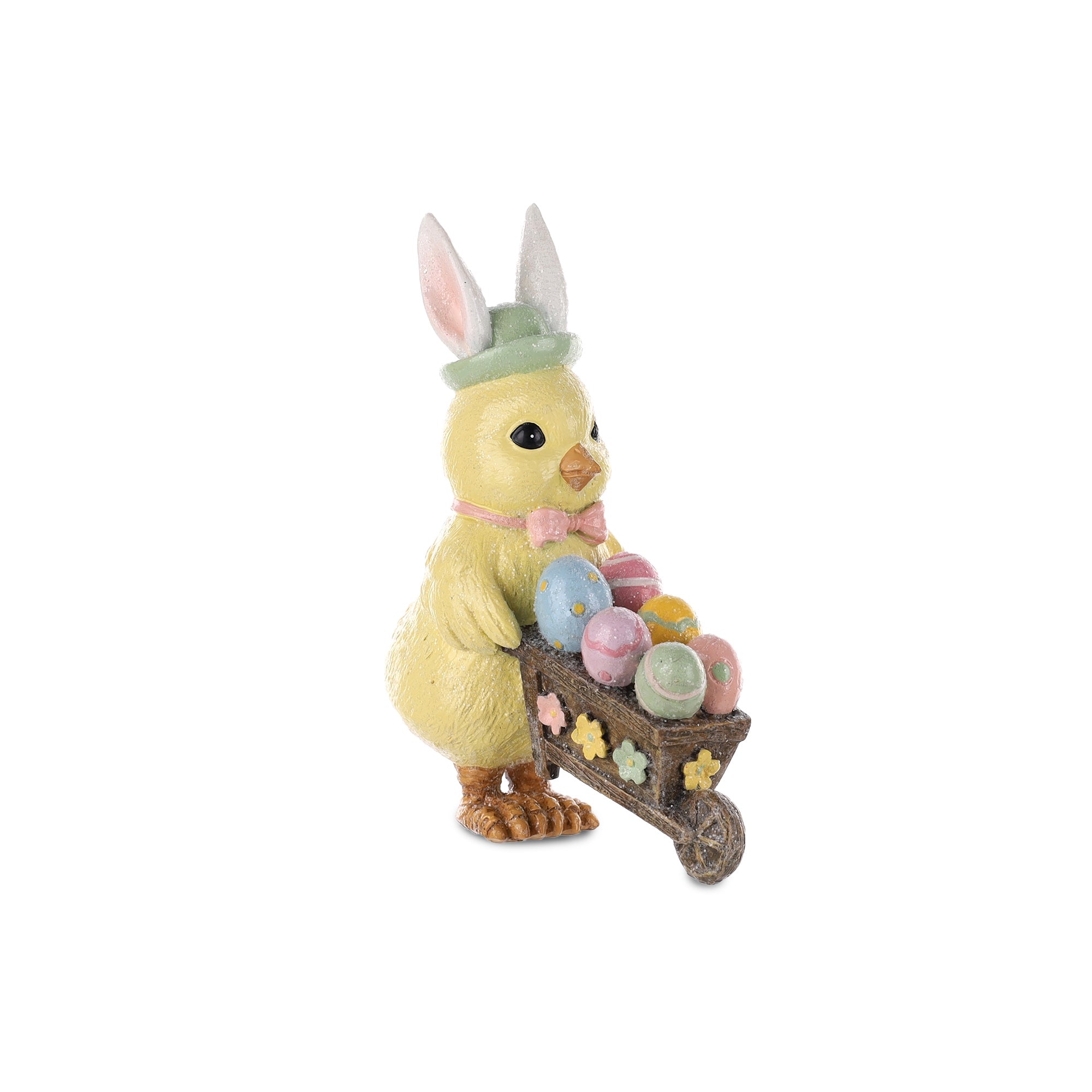 Chick w/Eggs in Basket 4.5"H Resin