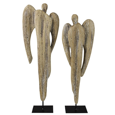 Angels, Wood - Lrg, Set of 2