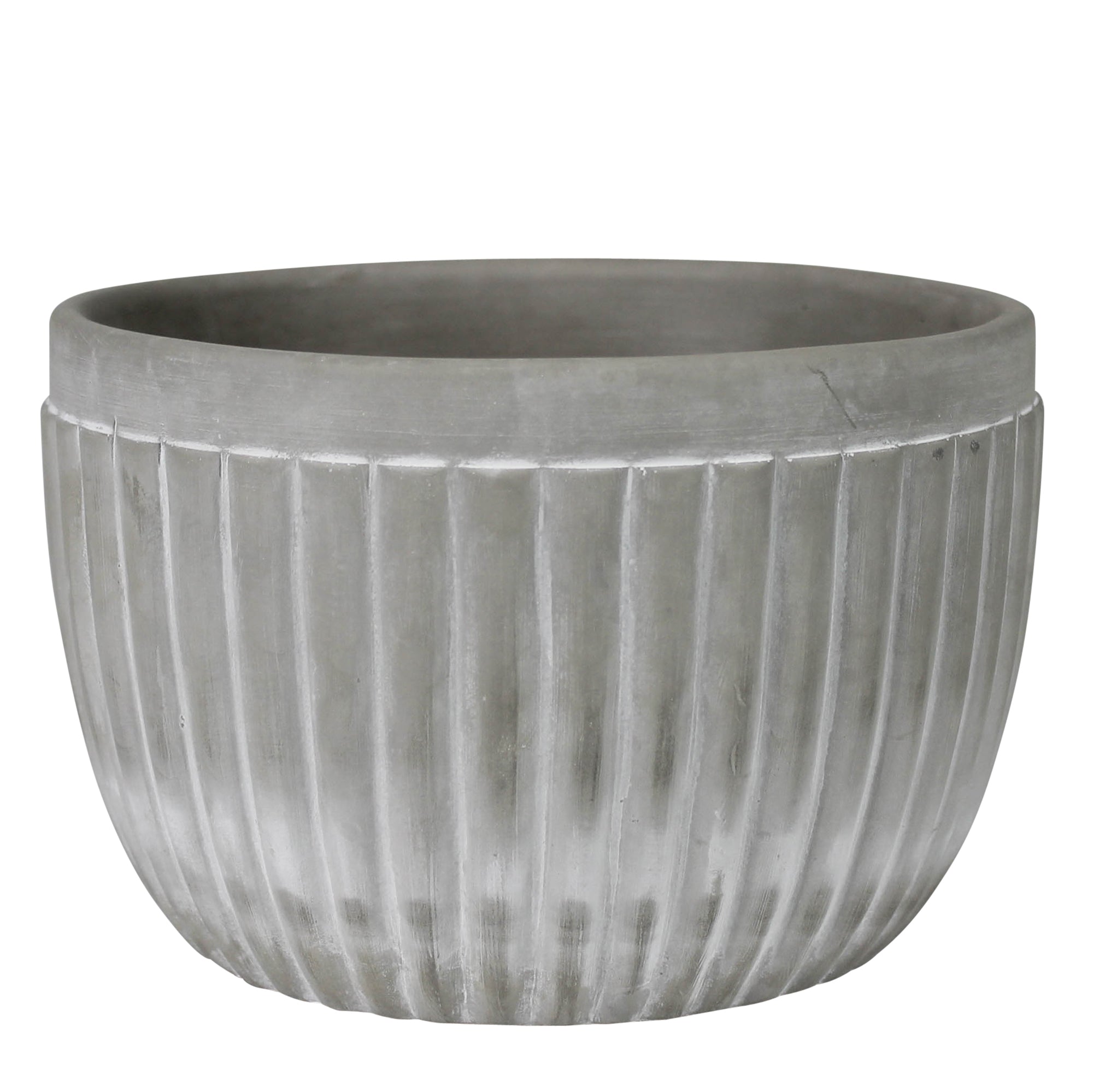 Scalloped Pot, Cement - 6”