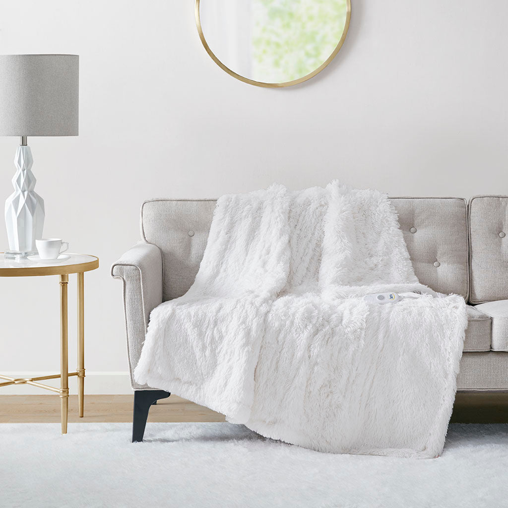 Malea Shaggy Faux Fur Heated Throw