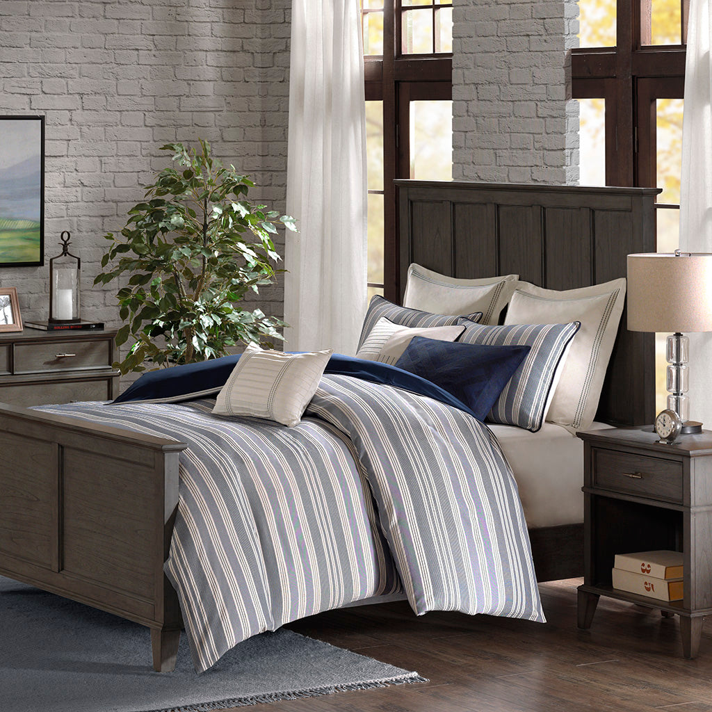 Farmhouse 8 Piece Geometric Oversized Jacquard Comforter Set