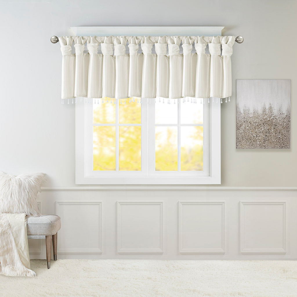 Emilia Lightweight Faux Silk Valance With Beads