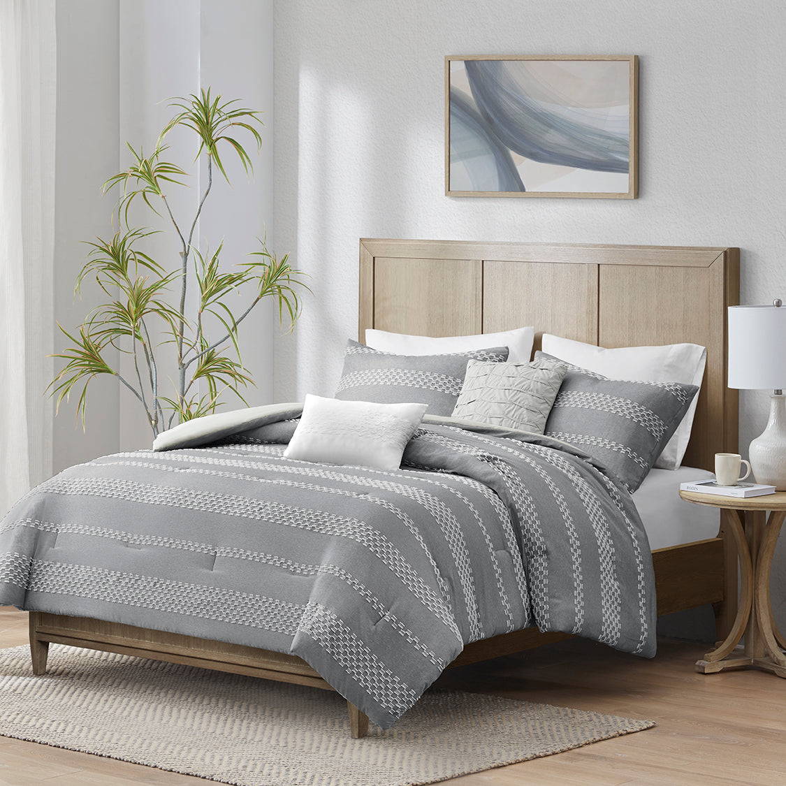 Drew 7 Piece Faux Suede Comforter Set
