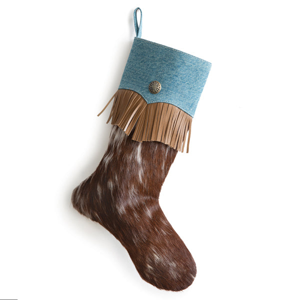 Blue Ridge Cow Hide Christmas Stocking