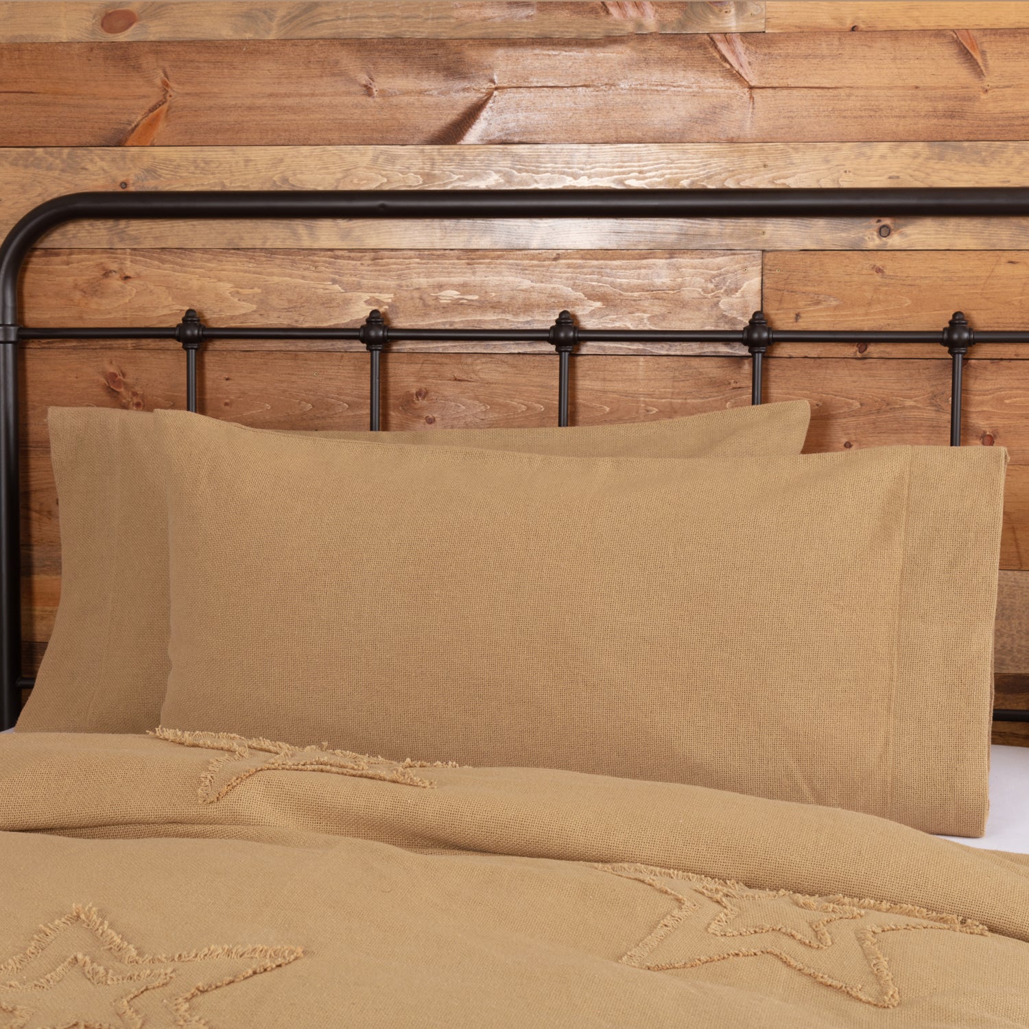 Burlap Natural King Pillow Case Set of 2