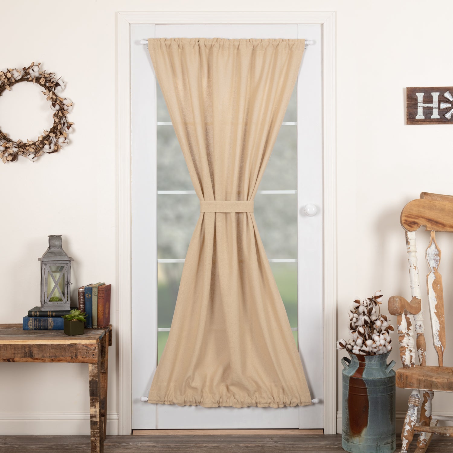 Burlap Vintage Door Panel