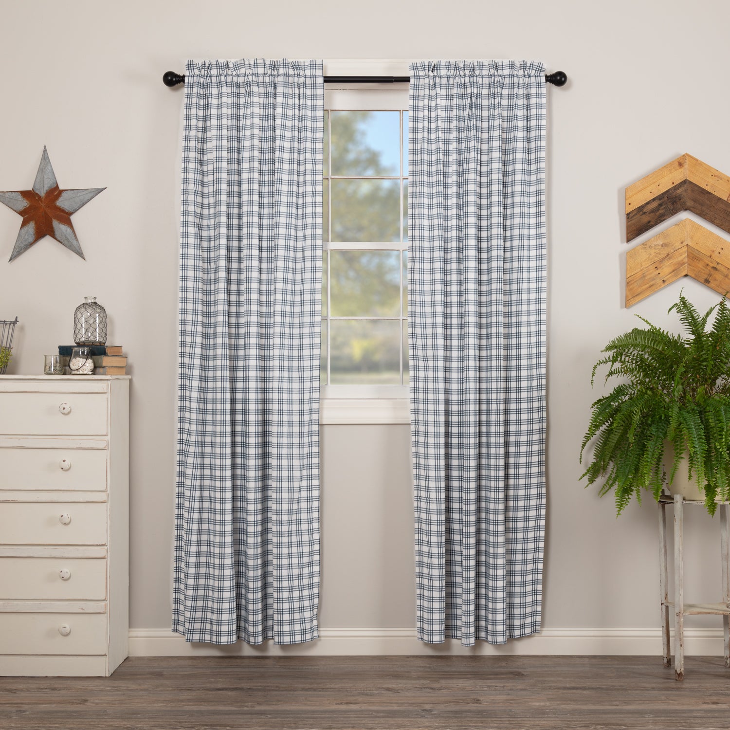 Sawyer Mill Blue Plaid Panel Set of 2