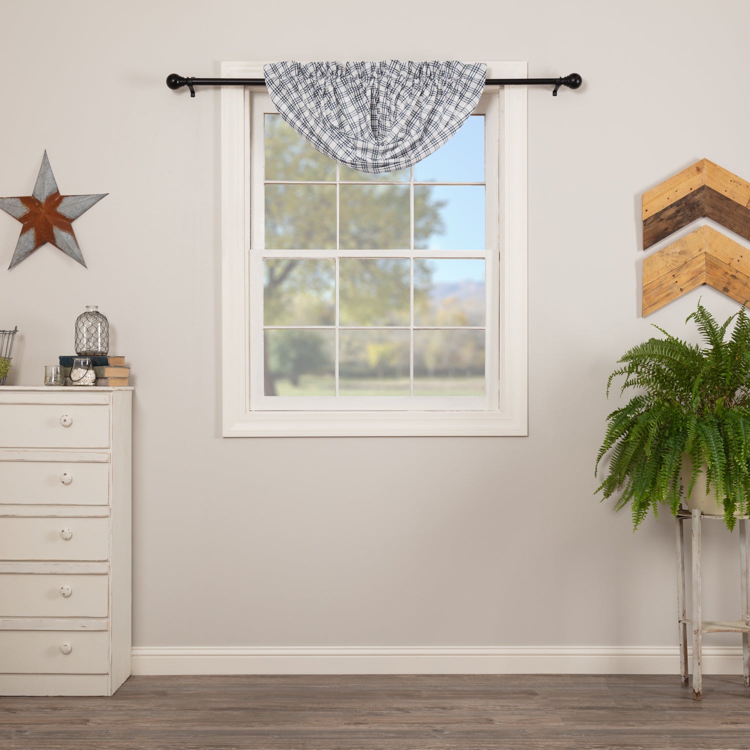 Sawyer Mill Blue Plaid Balloon Valance 15x60