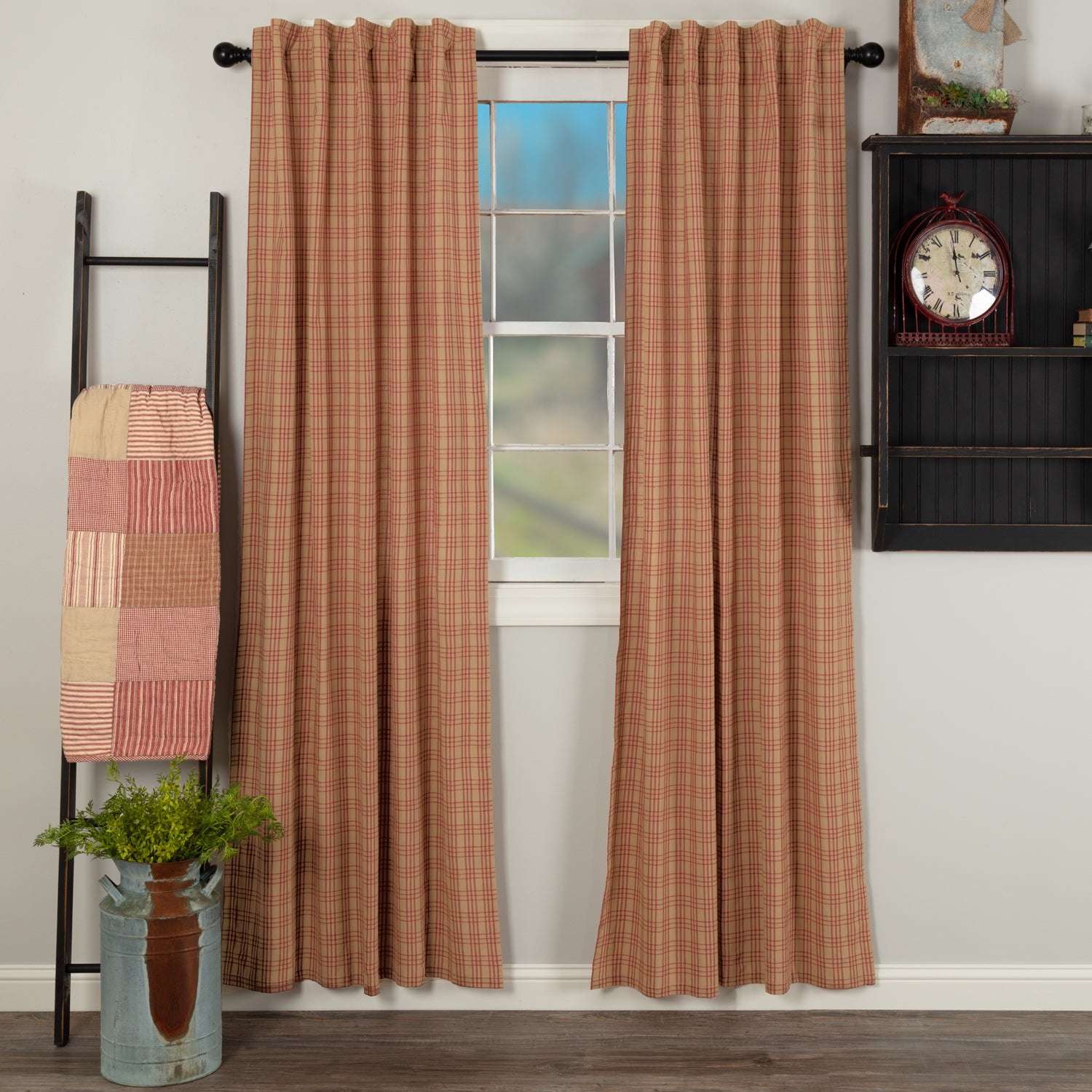 Sawyer Mill Red Plaid Panel Set of 2