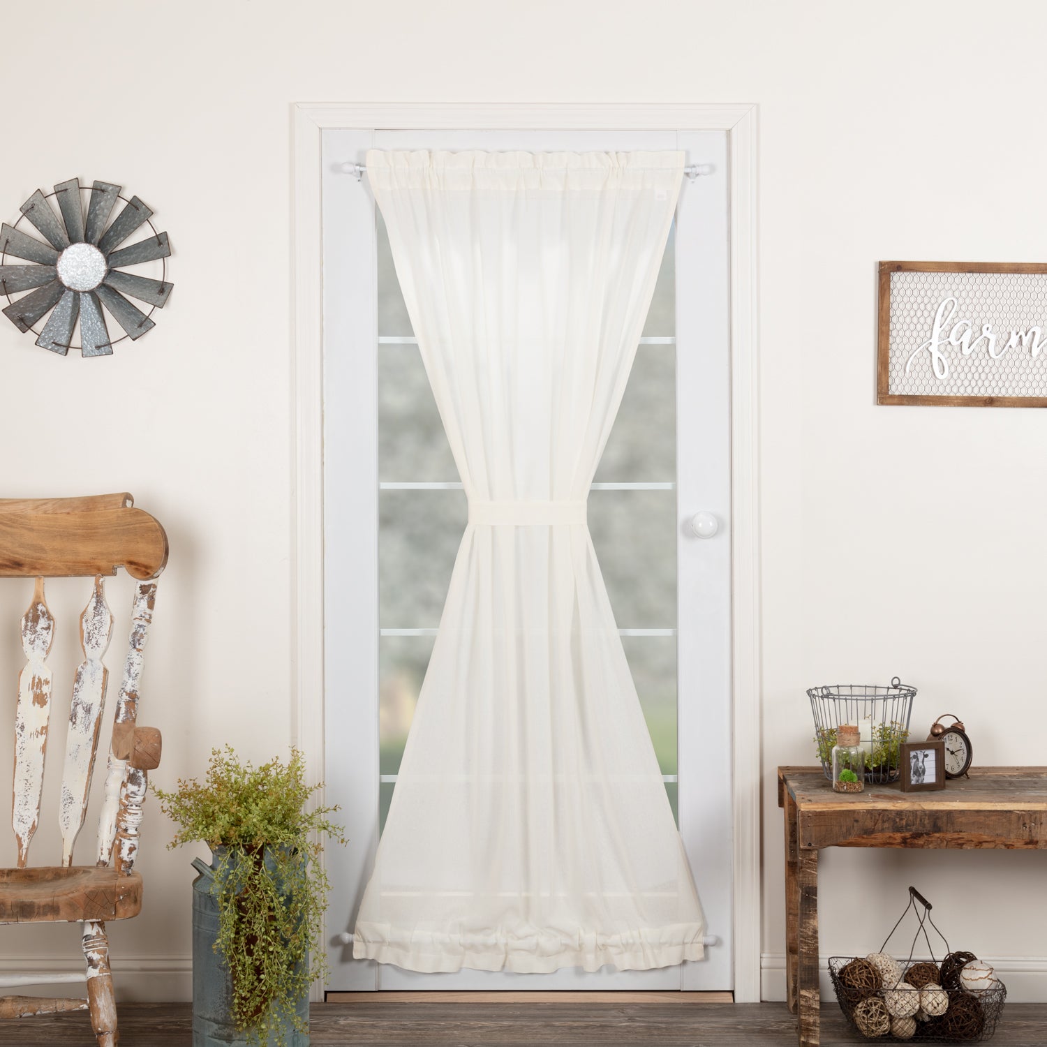 Tobacco Cloth Antique White Door Panel